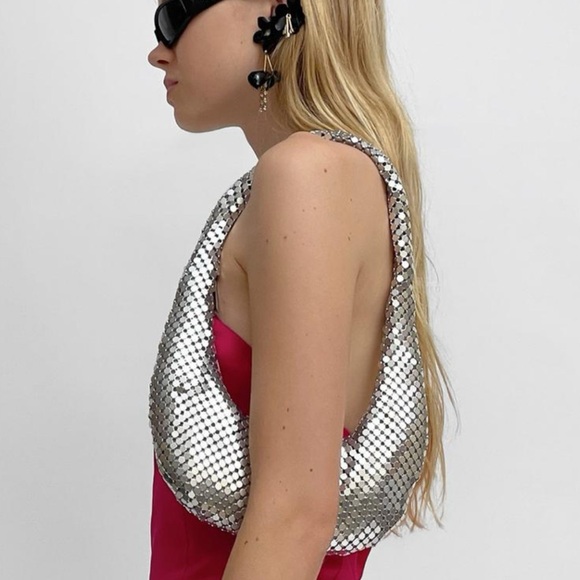 Zara Metallic Bag, Silver Bag, New with Tag - Picture 2 of 10